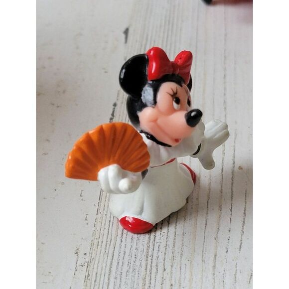 Applause Disney Minnie Mouse fan white dress toy figure - Picture 2 of 5